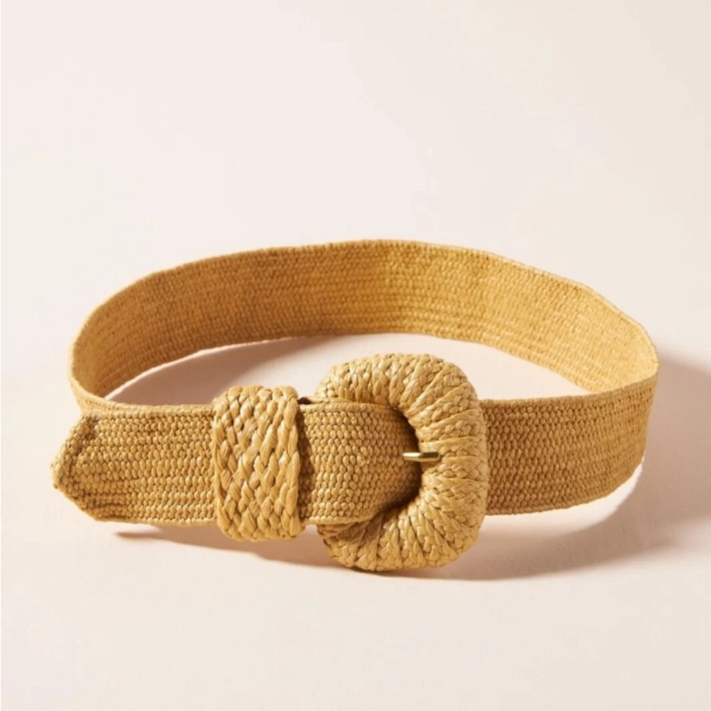 Anthropologie stretch raffia belt